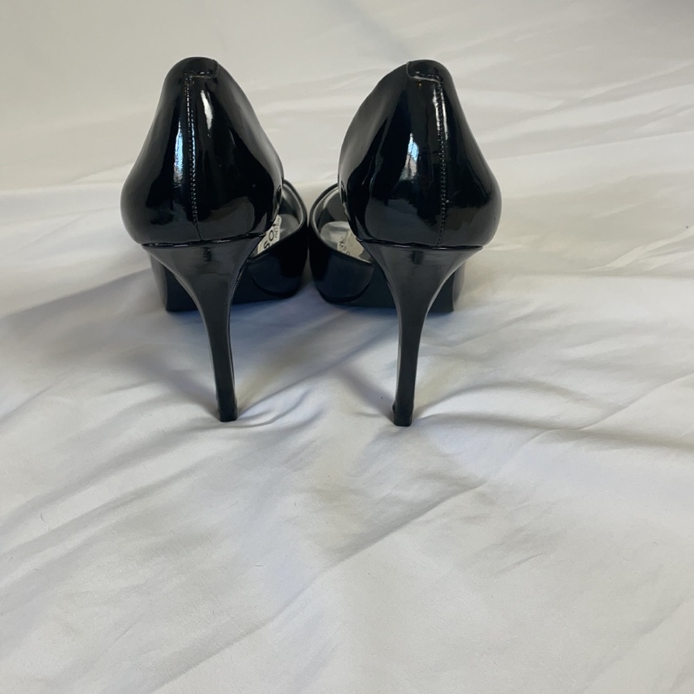 Mossimo Black Patten Leather Open Toe Heel - Picture 6 of 8